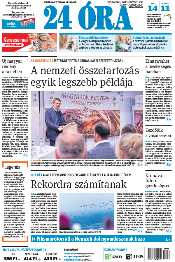 Lapszám: 2025.11.07. + MELLÉKLET