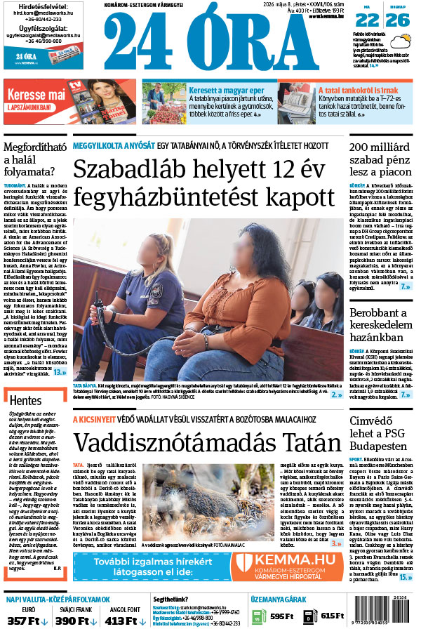 Lapszám: 2026. 05. 08. + MELLÉKLET