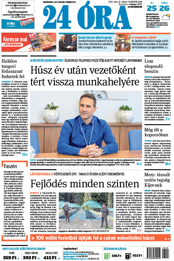 Lapszám: 2026. 05. 22. + MELLÉKLET