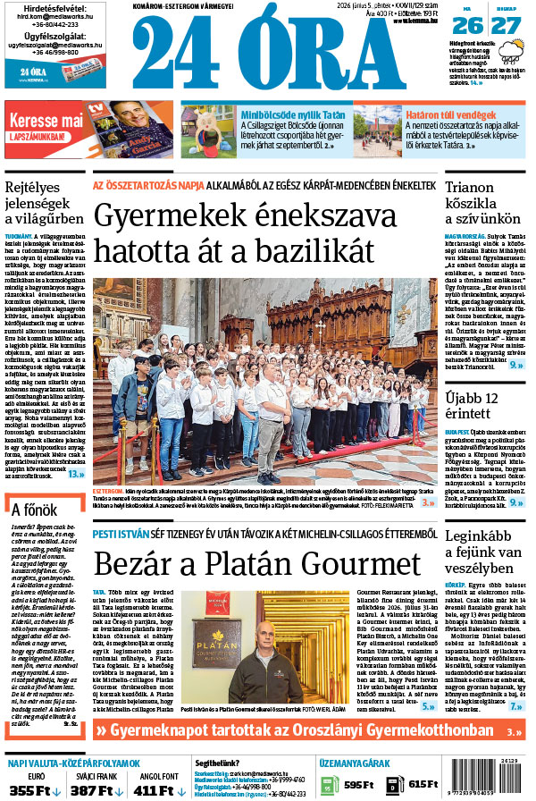 Lapszám: 2026. 06. 05. + MELLÉKLET