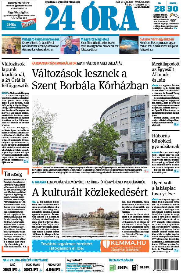 Lapszám: 2026. 06. 16.