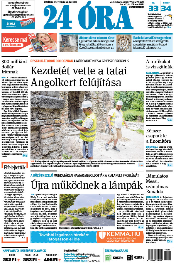 Lapszám: 2026. 06. 19. + MELLÉKLET