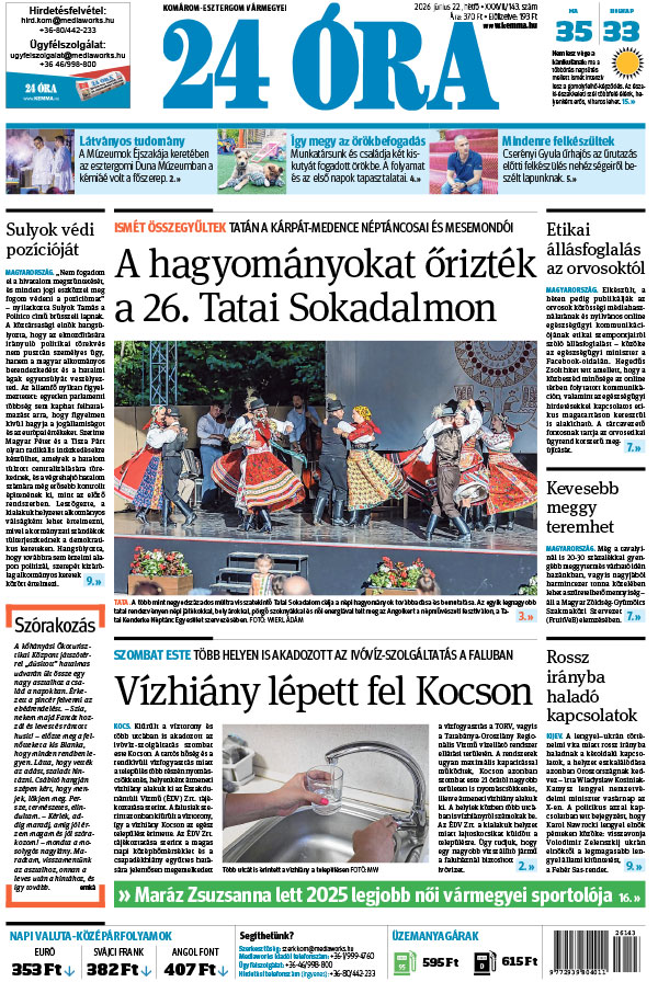 Lapszám: 2026. 06. 22.